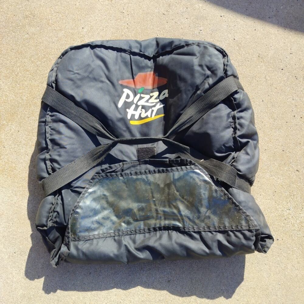 Black Pizza Hut Delivery Bag Logo On top No Rips Or Tears